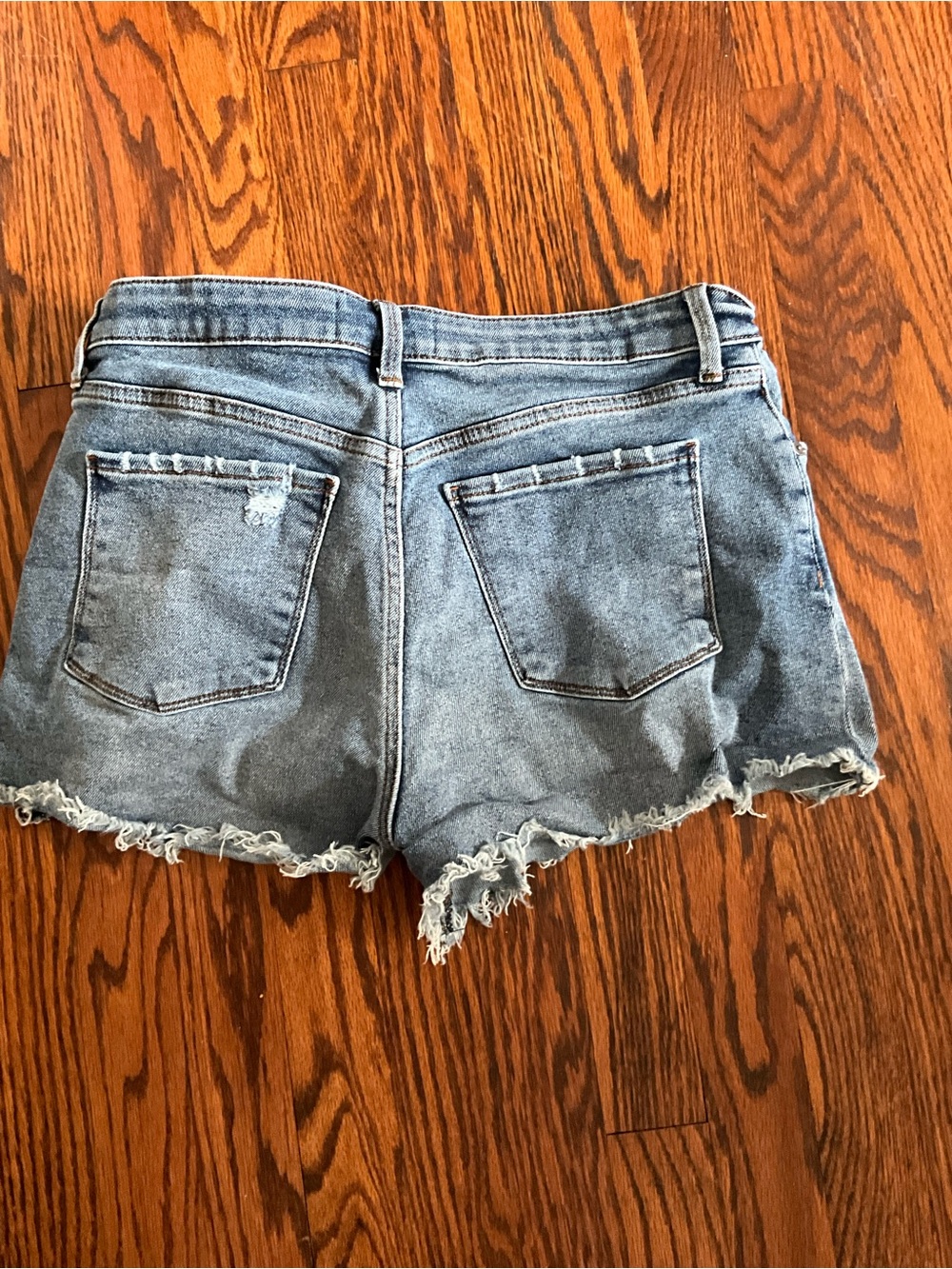 Evereve Light Blue Distressed Denim Cutoff Shorts - Picture 2 of 3